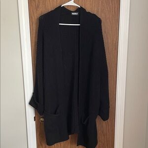 Black Open Front Cardigan